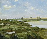Frederic Bazille The Ramparts, Aigues-Mortes painting